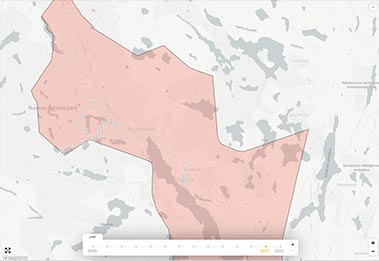 CHAOS Footfall analysis showing hiking spots in Nuuksio