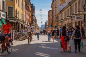 Stockholm city shopping street